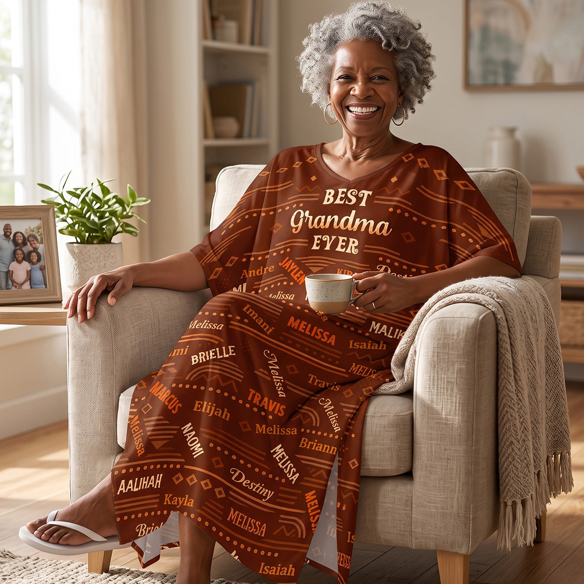 Best Grandma Ever - Personalized Kaftan Dress
