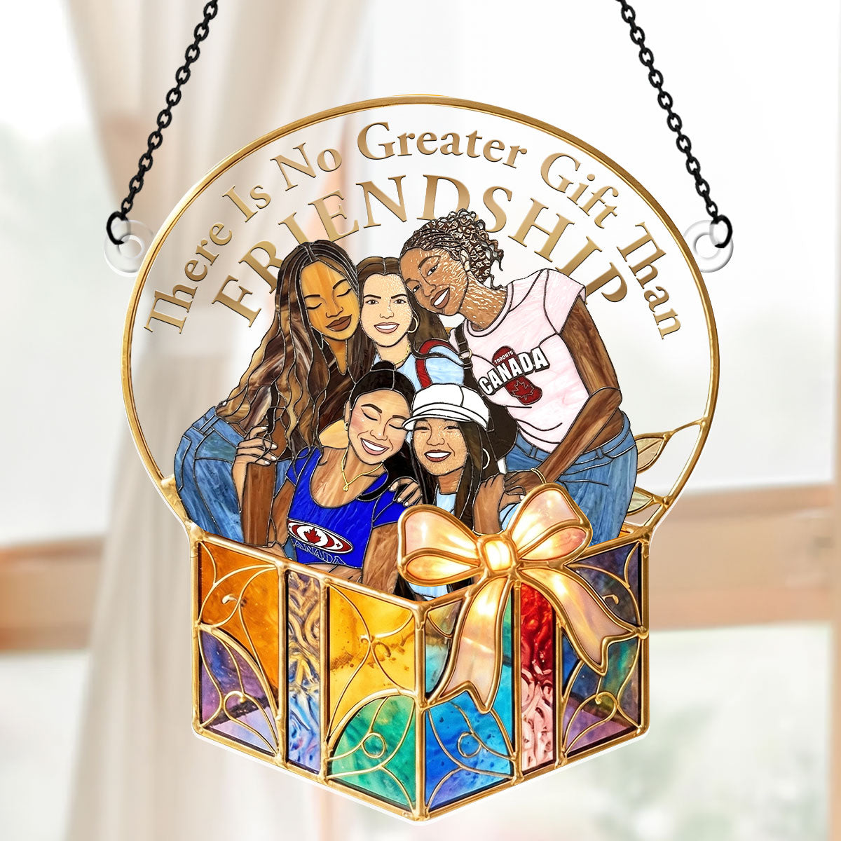 There Is No Greater Gift Than Friendship - Personalized Acrylic Suncatcher