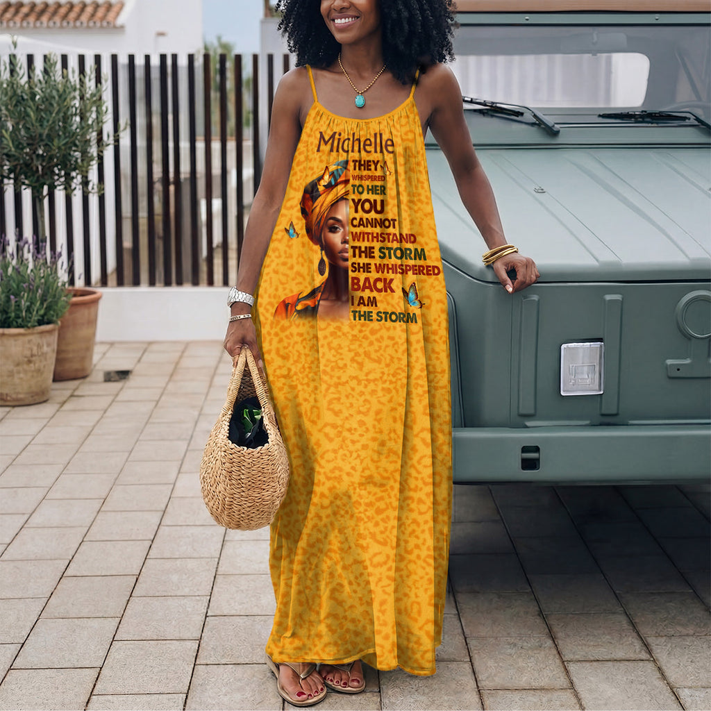 I Am The Storm - Personalized Backless Cami Maxi Dress