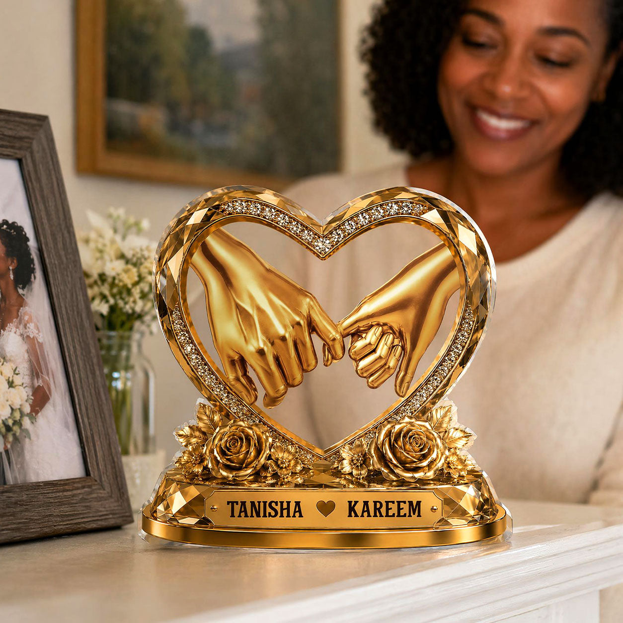 Hold Your Hand Forever Anniversary Gift - Personalized Custom Shaped Acrylic Plaque