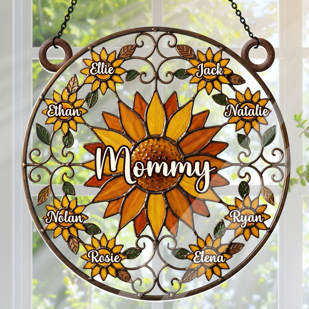 Love Being A Grandma Sunflower  - Personalized Acrylic Suncatcher