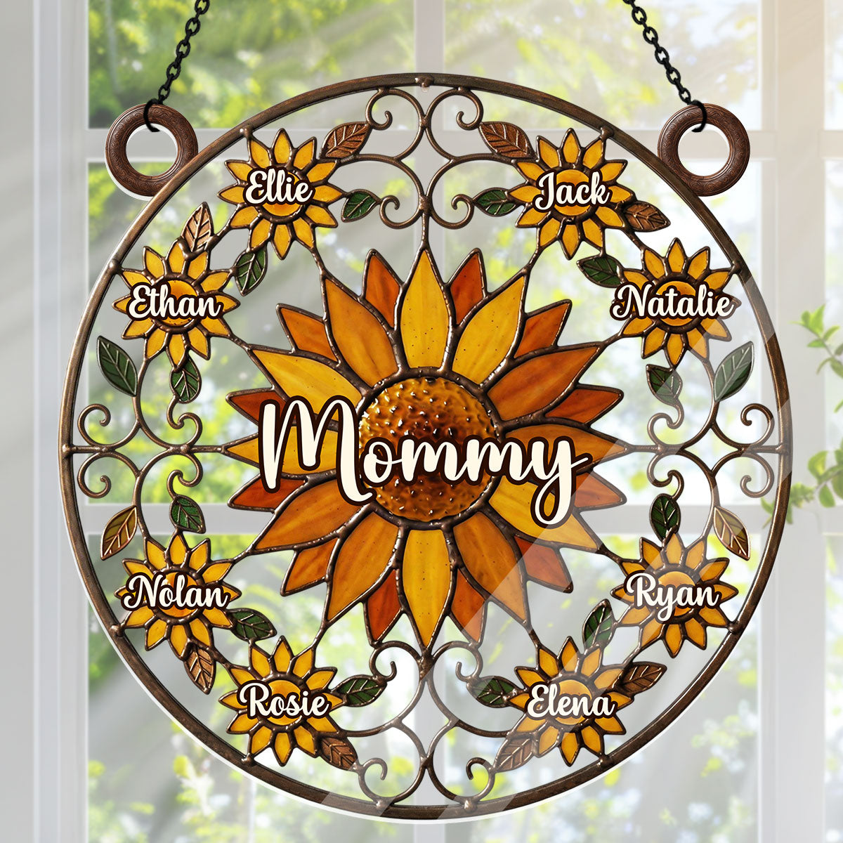 Love Being A Grandma Sunflower  - Personalized Acrylic Suncatcher