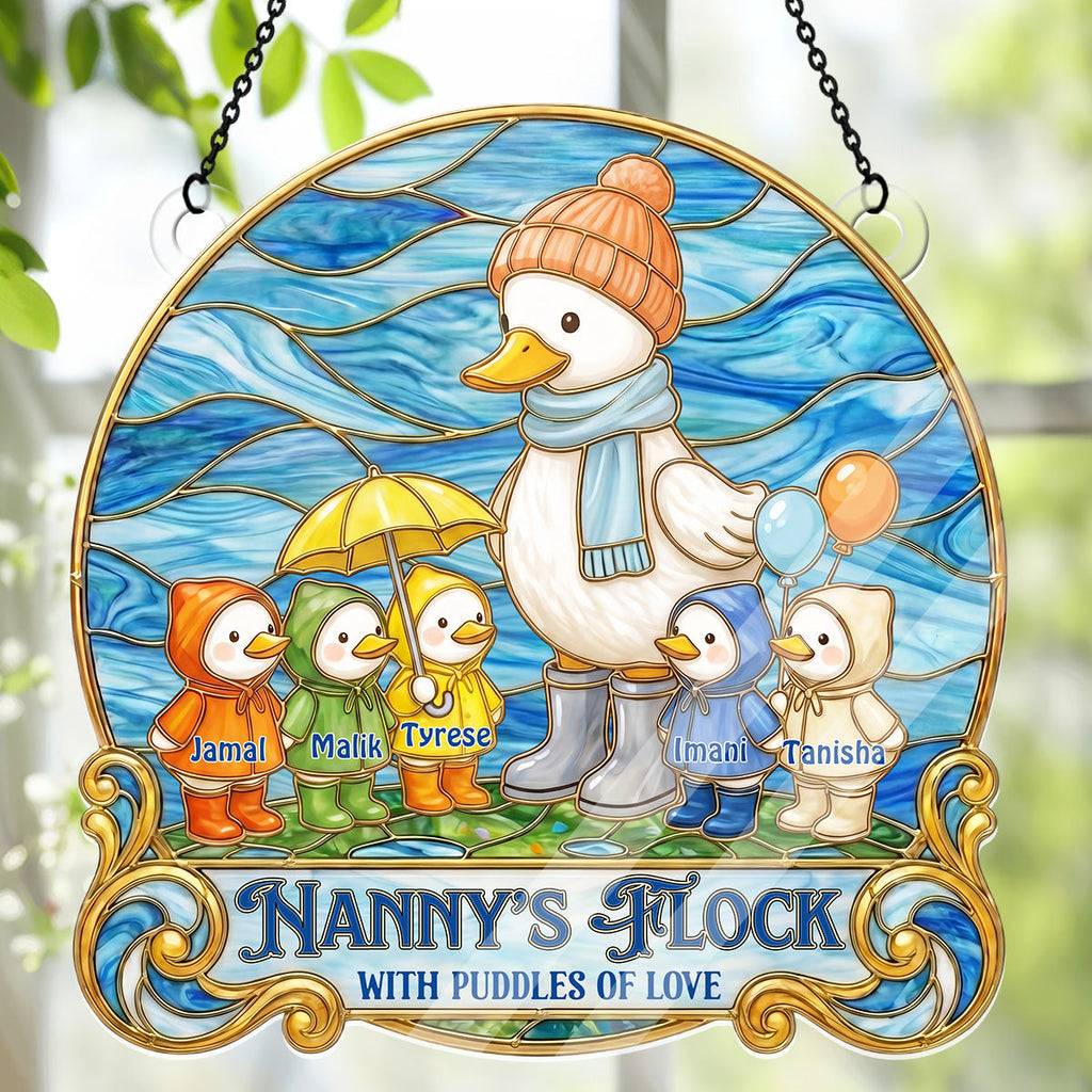 Raincoat Family Flock - Personalized Acrylic Suncatcher