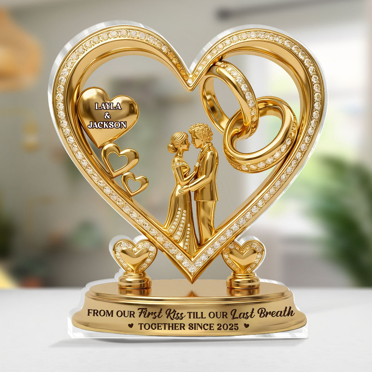 From Our First Kiss Till Our Last Breath Ver 2 - Personalized Custom Shaped Acrylic Plaque
