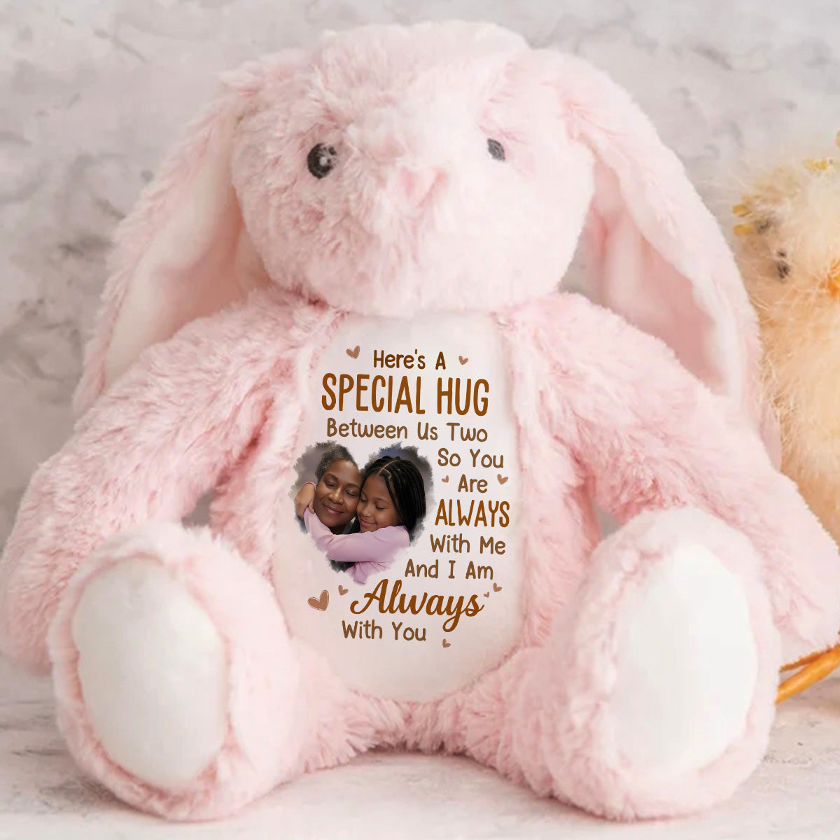 Here's A Special Hug Between Us Two - Personalized Stuffed Bunny