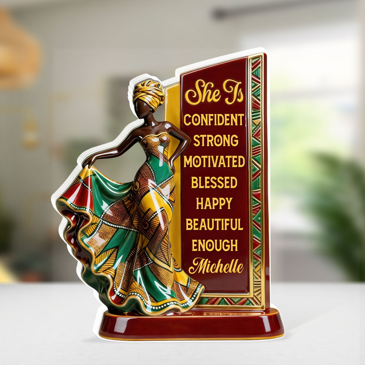 She Is Black - Personalized Custom Shaped Acrylic Plaque