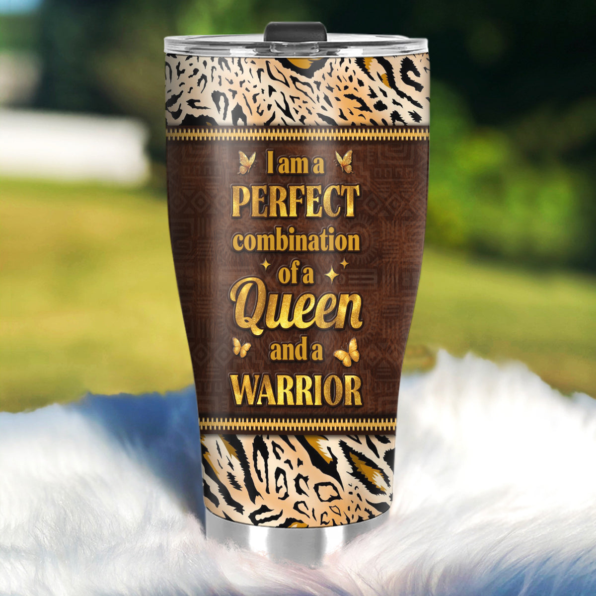 A Queen And A Warrior - Personalized Stainless Steel Tumbler