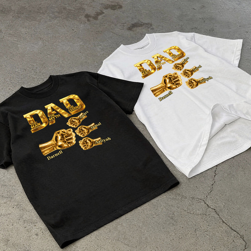 Dad The Man The Myth The Legend - Personalized 2D Unisex T-shirt