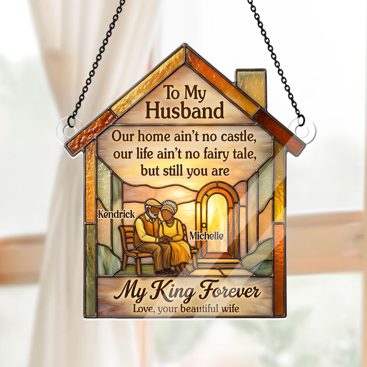 Our Home Ain't No Castle - Personalized Acrylic Suncatcher