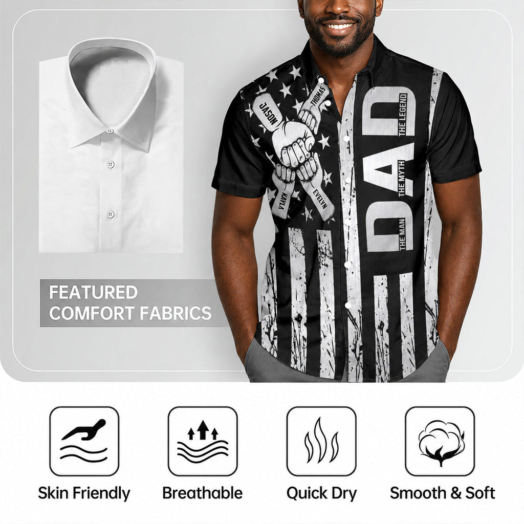 Dad The Man The Myth The Legend - Personalized Hawaiian Shirt