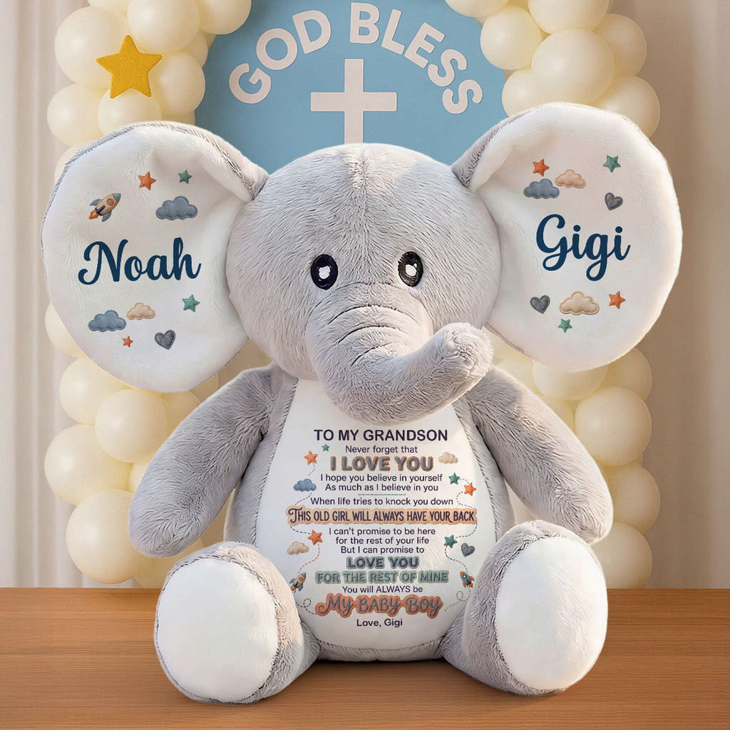 Never Forget That I Love You - Personalized Stuffed Elephant