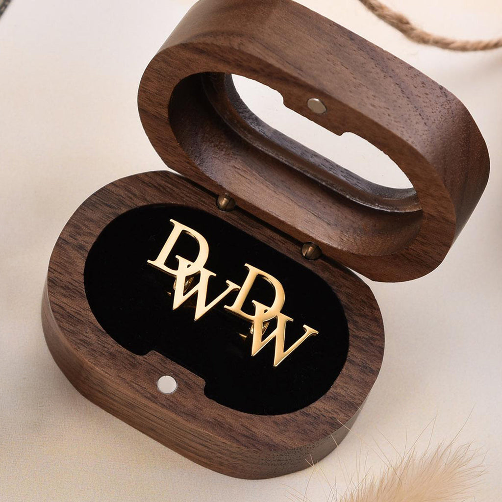 Custom Name Cufflinks, Gift For Grandpa, Dad, Husband, Son - Personalized Men's Cufflinks