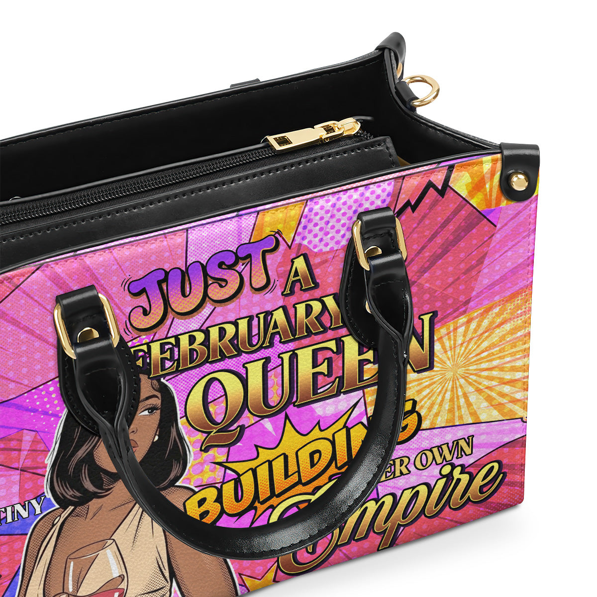 Just A Queen Building Her Own Empire - Personalized Leather Handbag