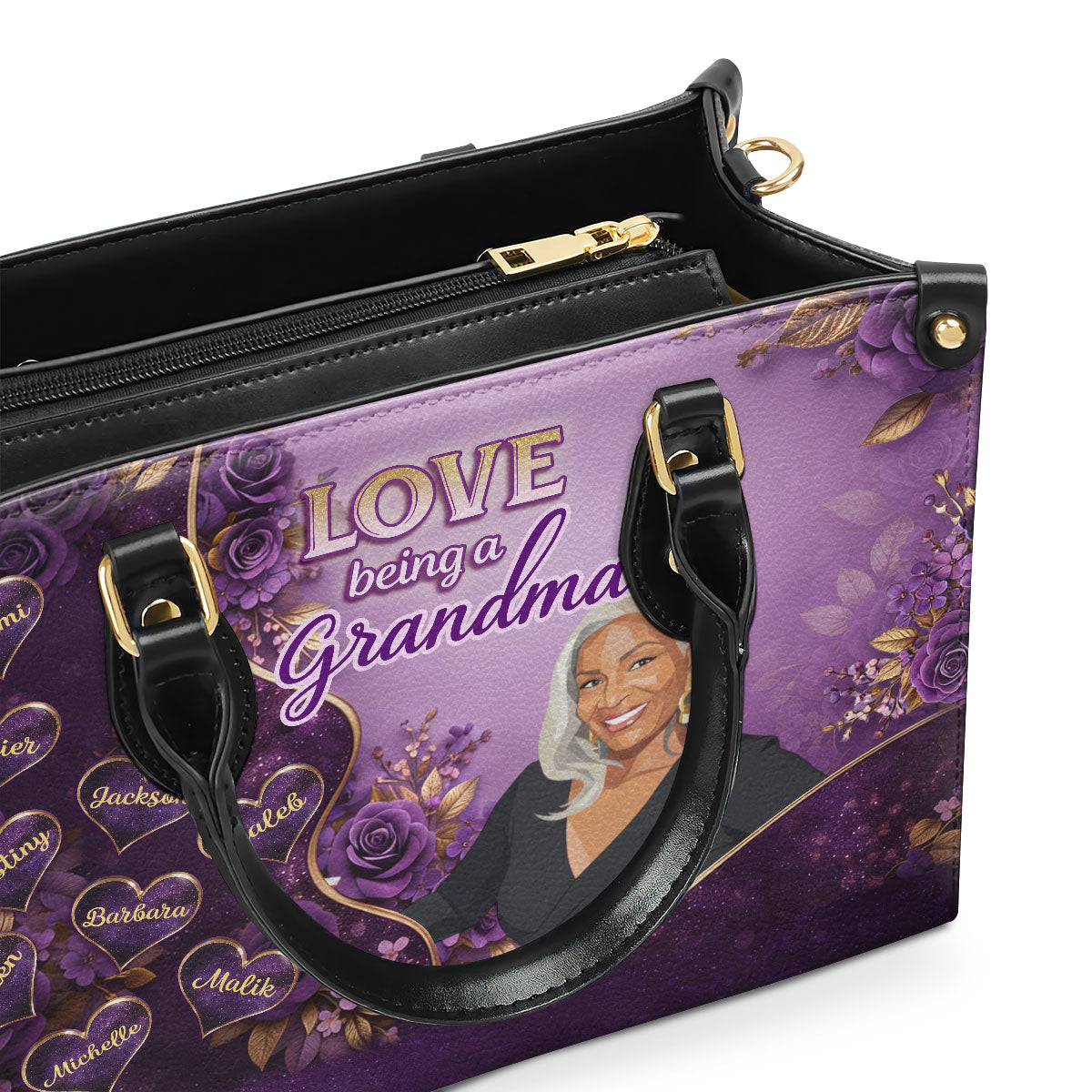 Love Being A Grandma - Personalized Leather Handbag