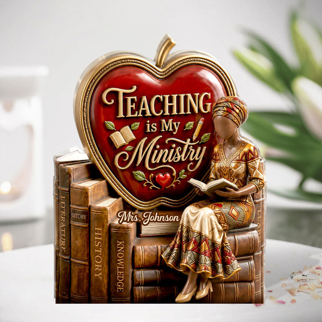 Teaching Is A Work Of Heart - Personalized Custom Shaped Acrylic Plaque