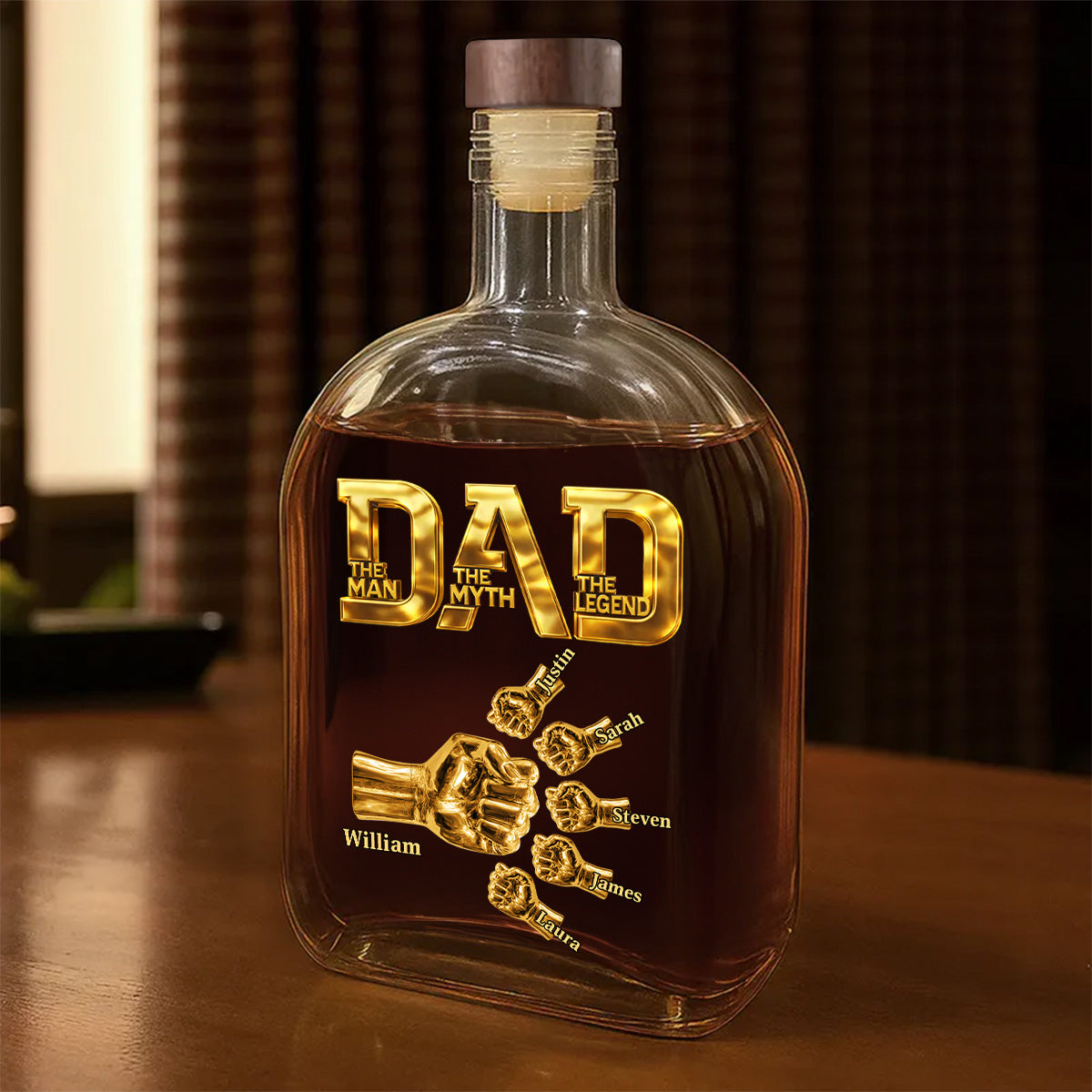 Dad The Man The Myth The Legend - Personalized Whiskey Bottle