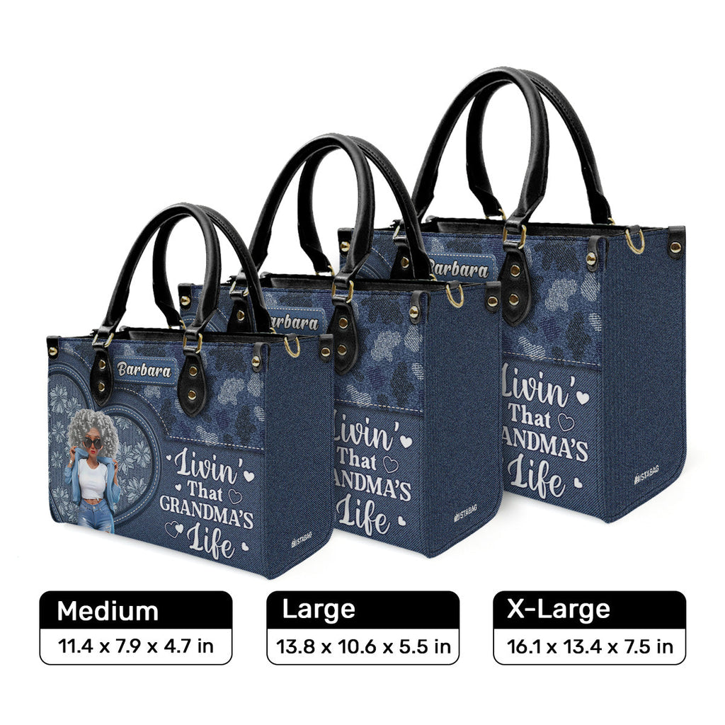 Livin' That Grandma's Life - Personalized Leather Handbag