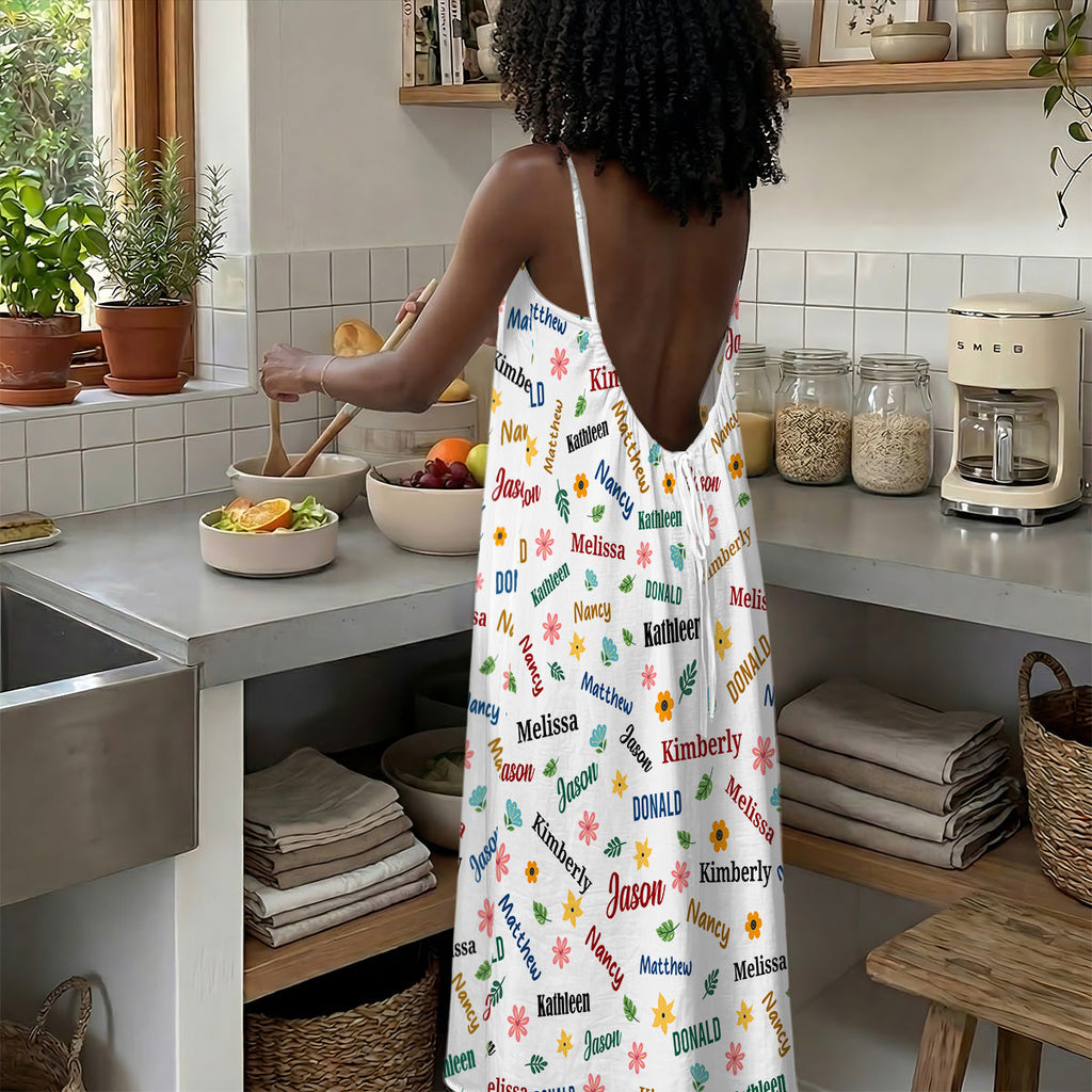 Best Mommy Ever - Personalized Backless Cami Maxi Dress