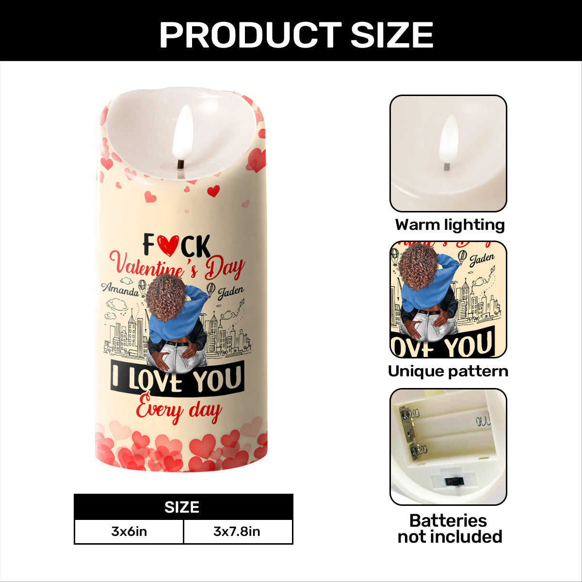 I Love You Every Day - Personalized Flameless LED Candle