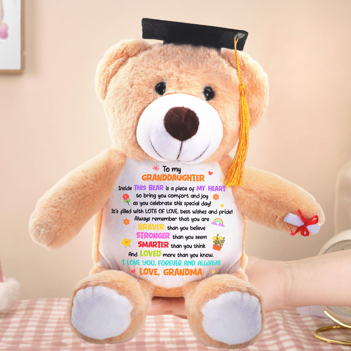 I Love You Forever And Always - Personalized Graduation Teddy Bear