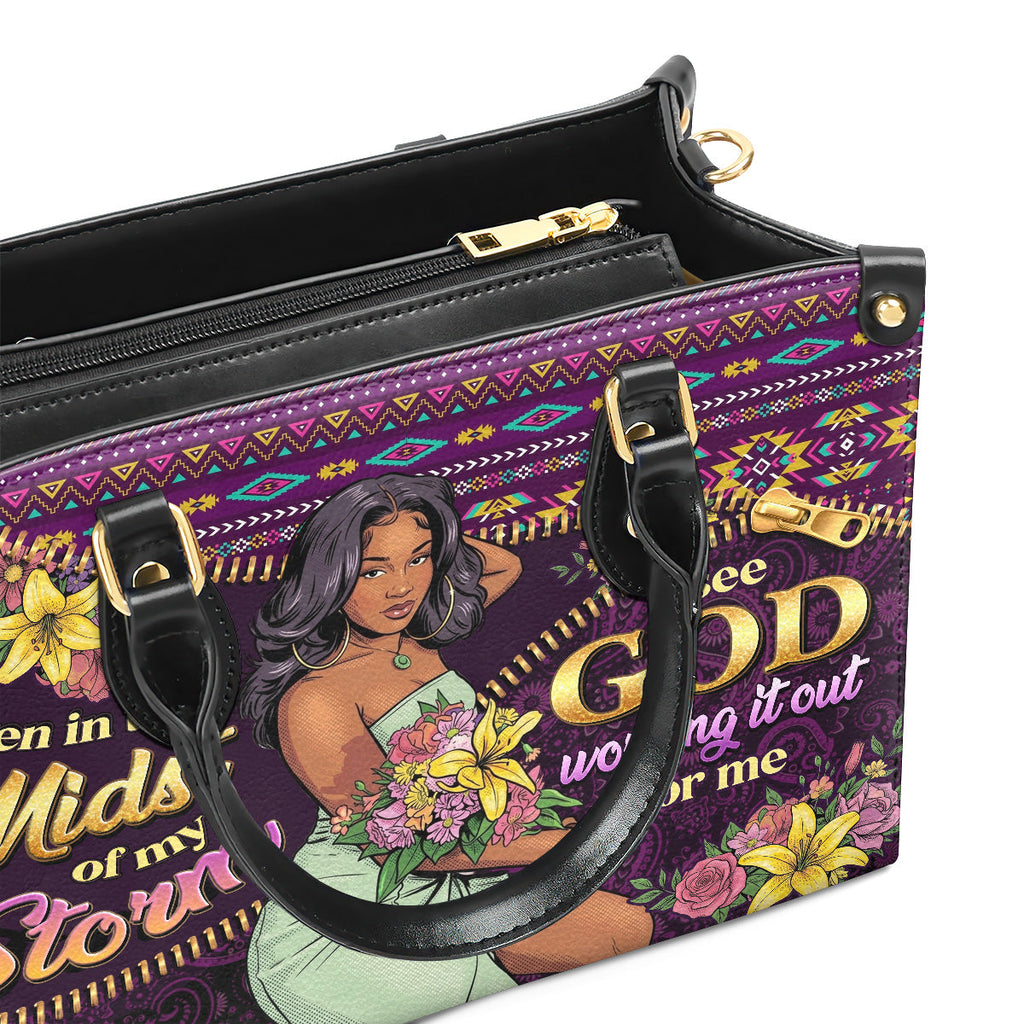 I See God Working It Out For Me - Personalized Leather Handbag