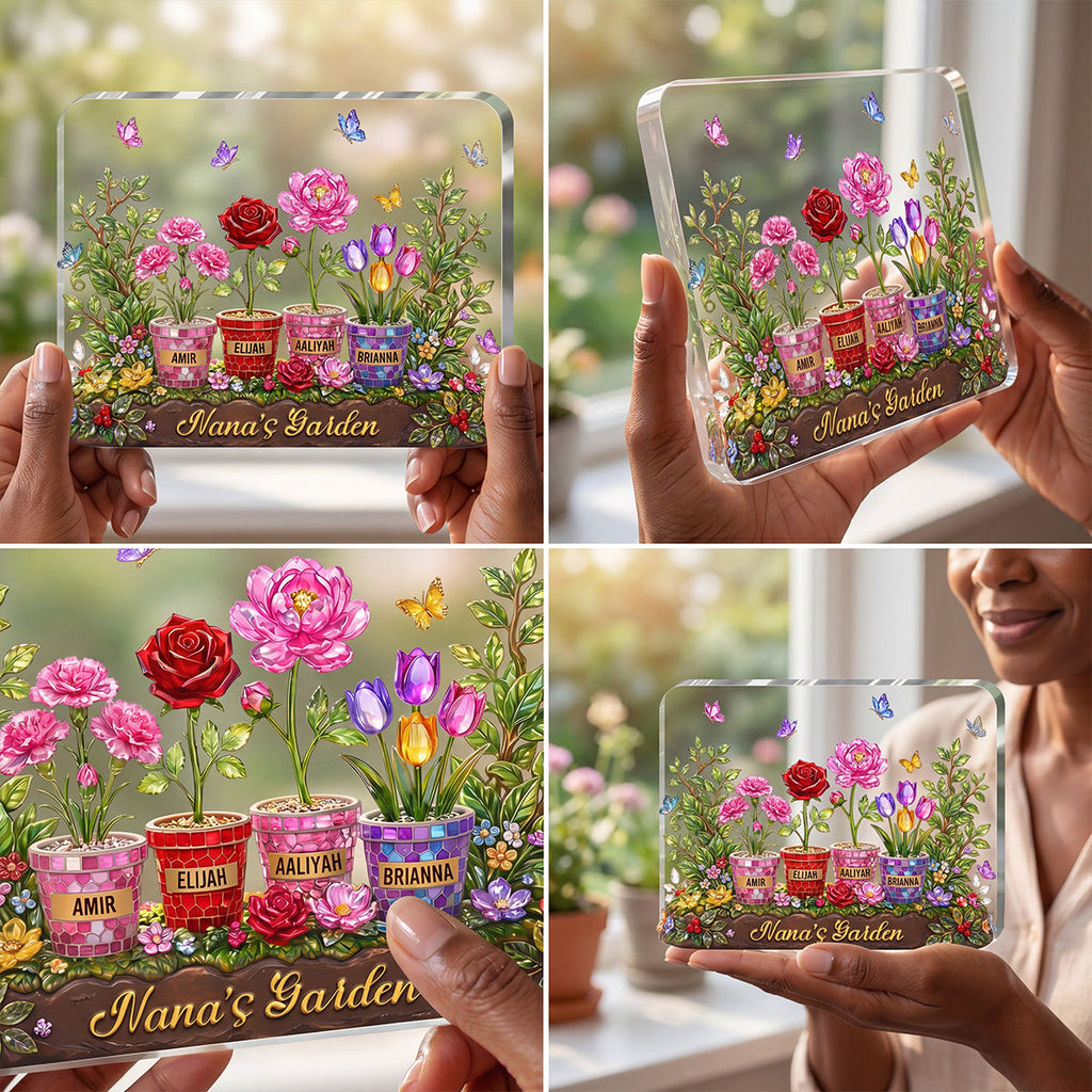 Mom's Garden - Personalized Custom Shaped Acrylic Plaque