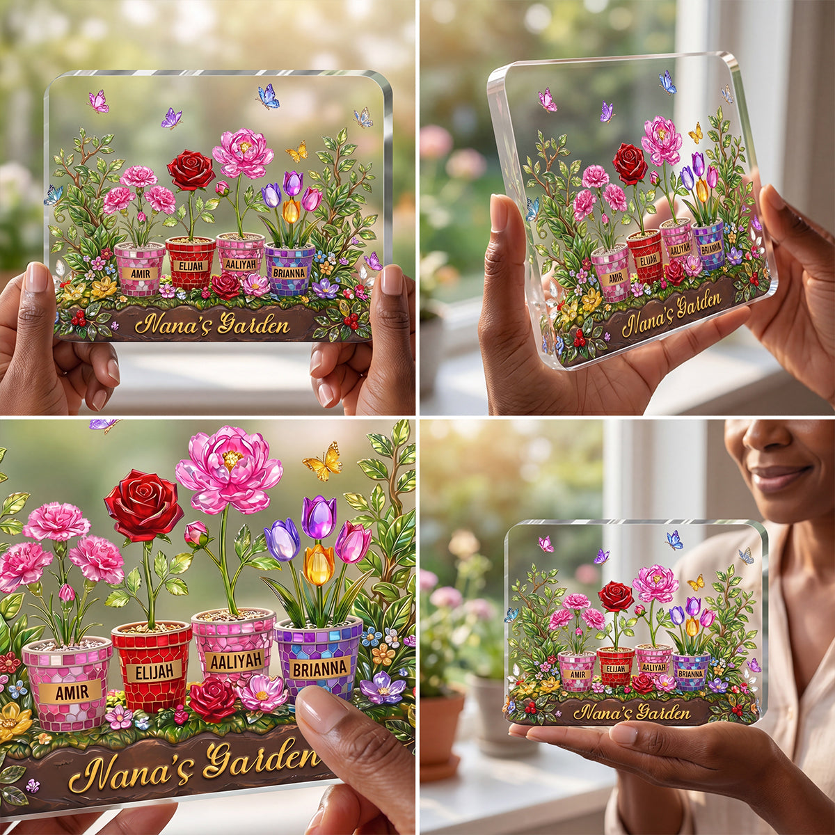 Mom's Garden - Personalized Custom Shaped Acrylic Plaque