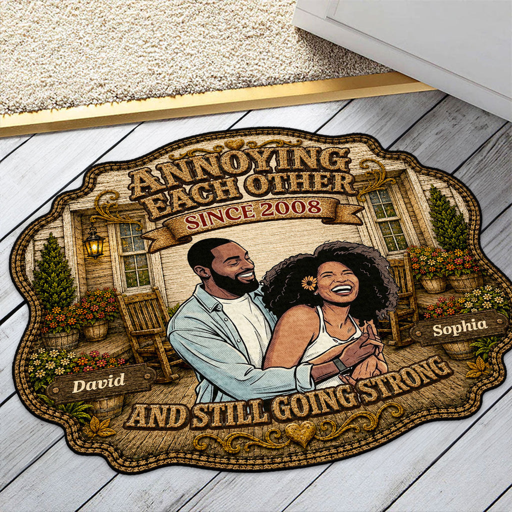 Annoying Each Other Forever  - Personalized Custom Shape Doormat
