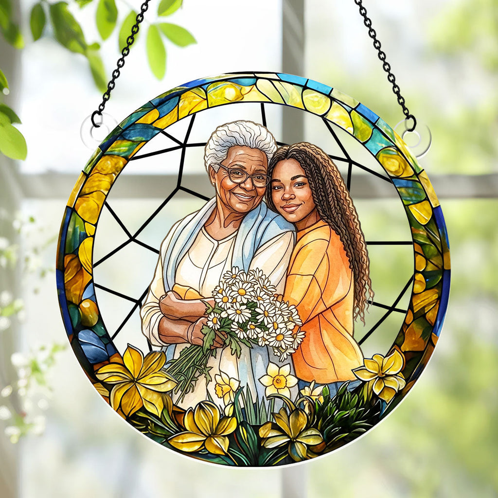 Custom Photo Style Suncatcher For Family And Bestie - Personalized Acrylic Suncatcher