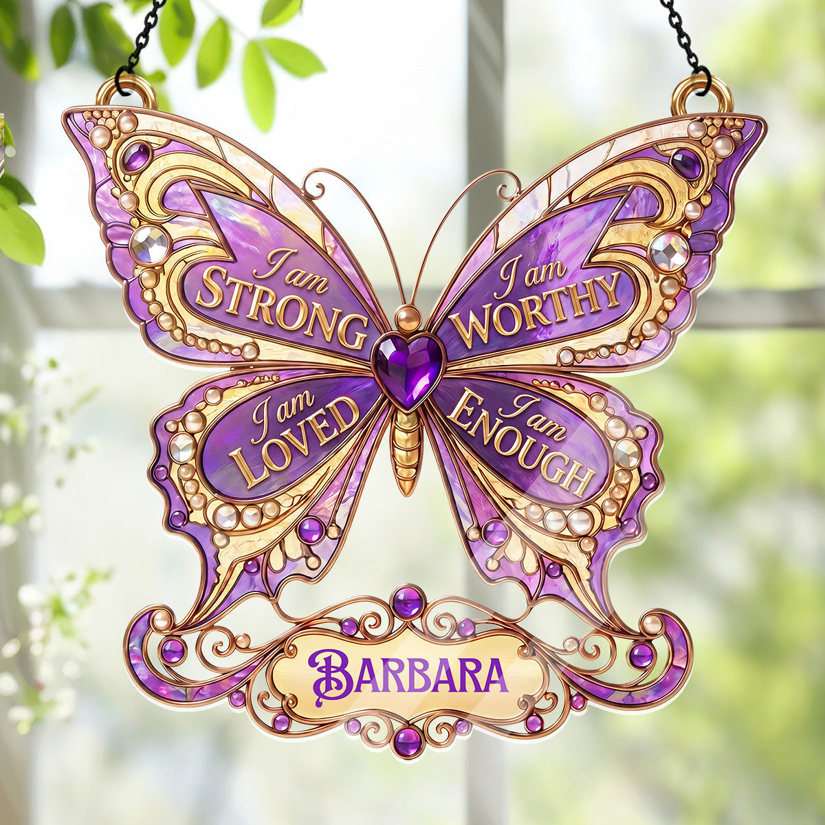 I Am Strong - Personalized Acrylic Suncatcher