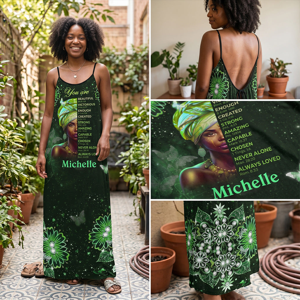 God Says You Are - Personalized Backless Cami Maxi Dress