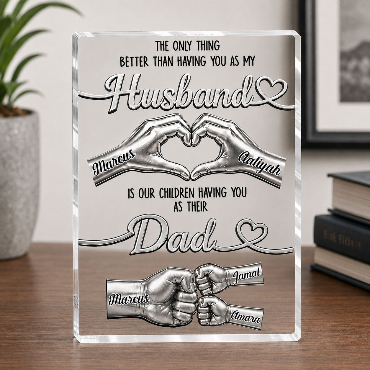 I Love You My Husband - Personalized Custom Shaped Acrylic Plaque