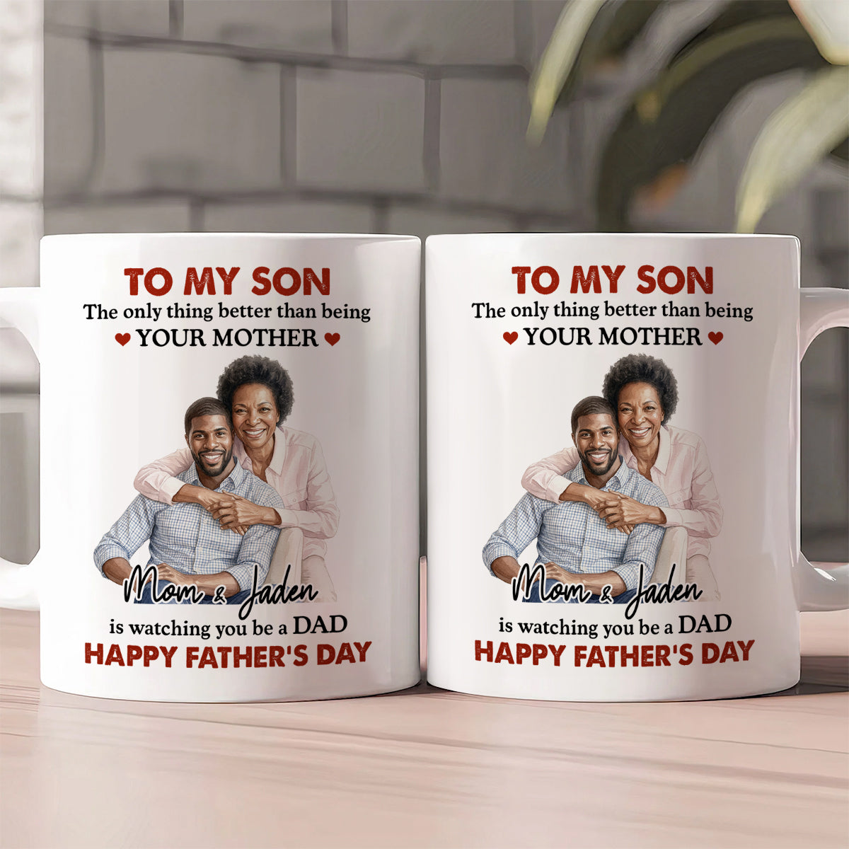 Watching You Being A Dad Ver Custom Photo - Personalized Ceramic Coffee Mug