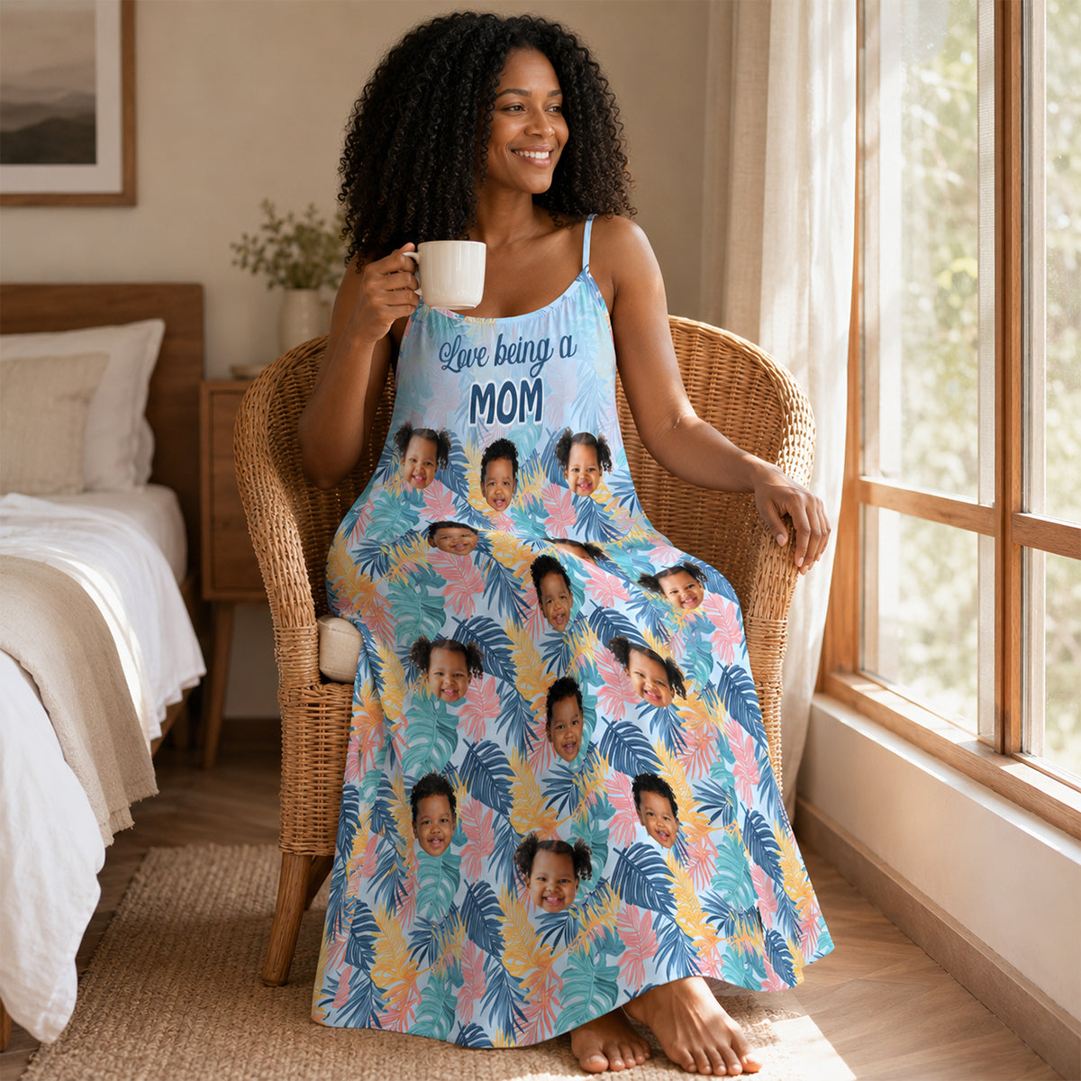 Love Being A Mom - Personalized Backless Cami Maxi Dress