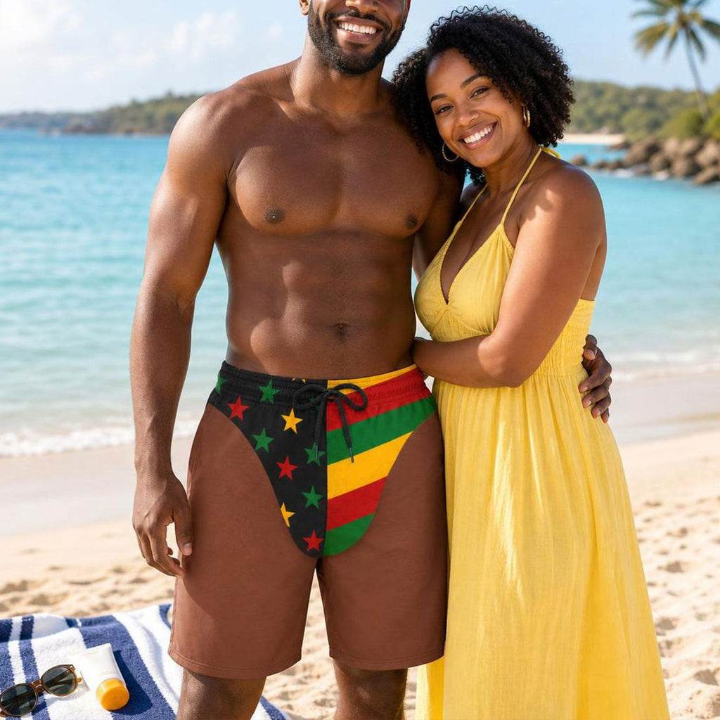 Freedom And Chill Summer Vacation And Travel Gifts For Men - Personalized Beach Shorts