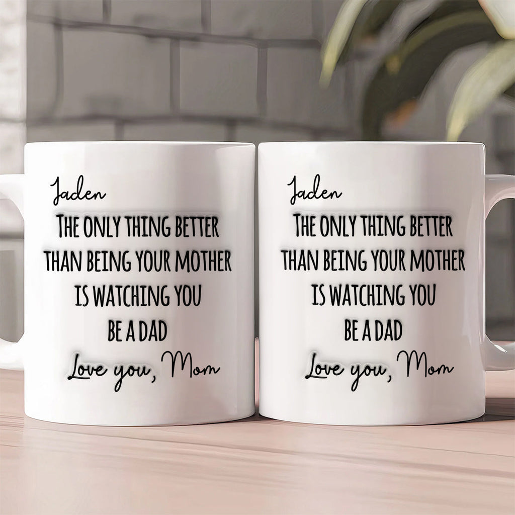 Watching My Son - Personalized Ceramic Coffee Mug