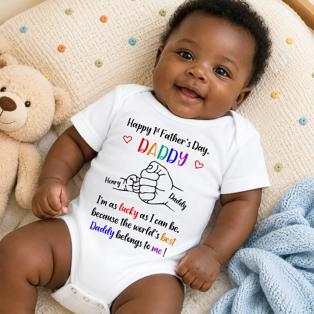 Happy First Father's Day - Personalized Baby Onesie