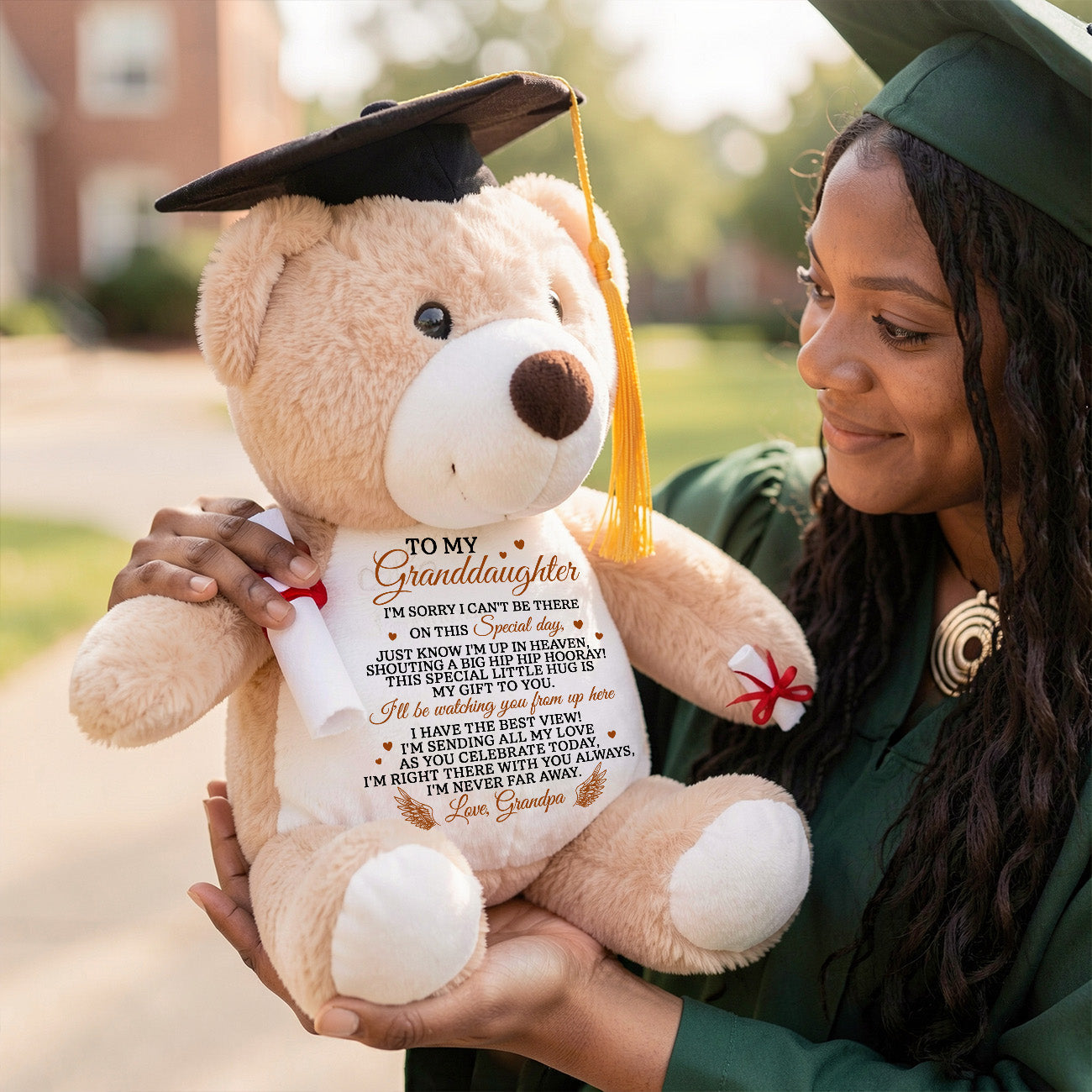 I'm Sending My Love As You Celebrate - Personalized Graduation Teddy Bear