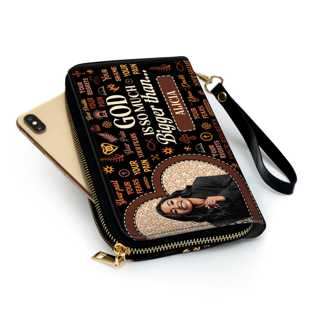 God Is So Much Bigger Than - Personalized Clutch Purse