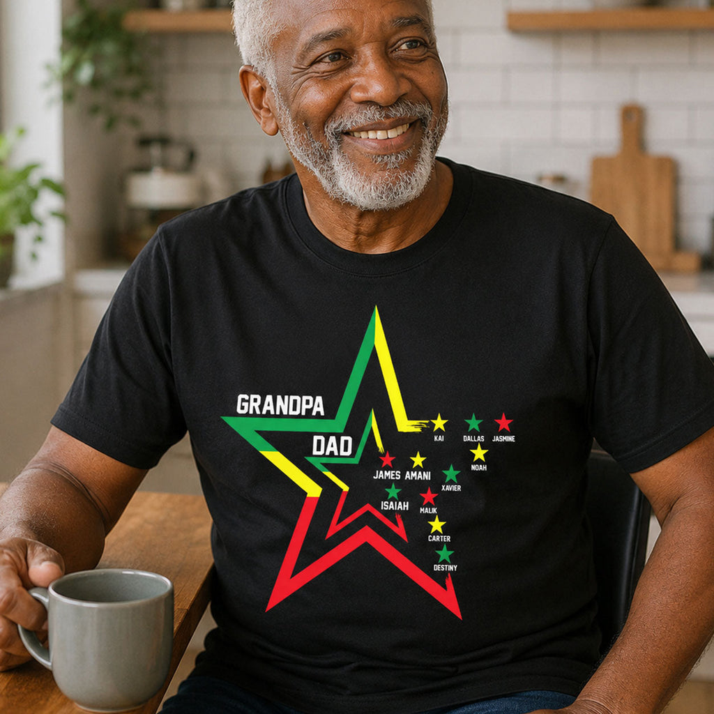 Star For Dad And Grandpa - Personalized 2D Unisex T-shirt