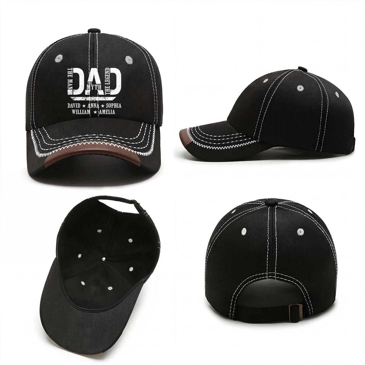 Dad The Man The Myth The Legend - Personalized Vintage Soft Baseball Cap