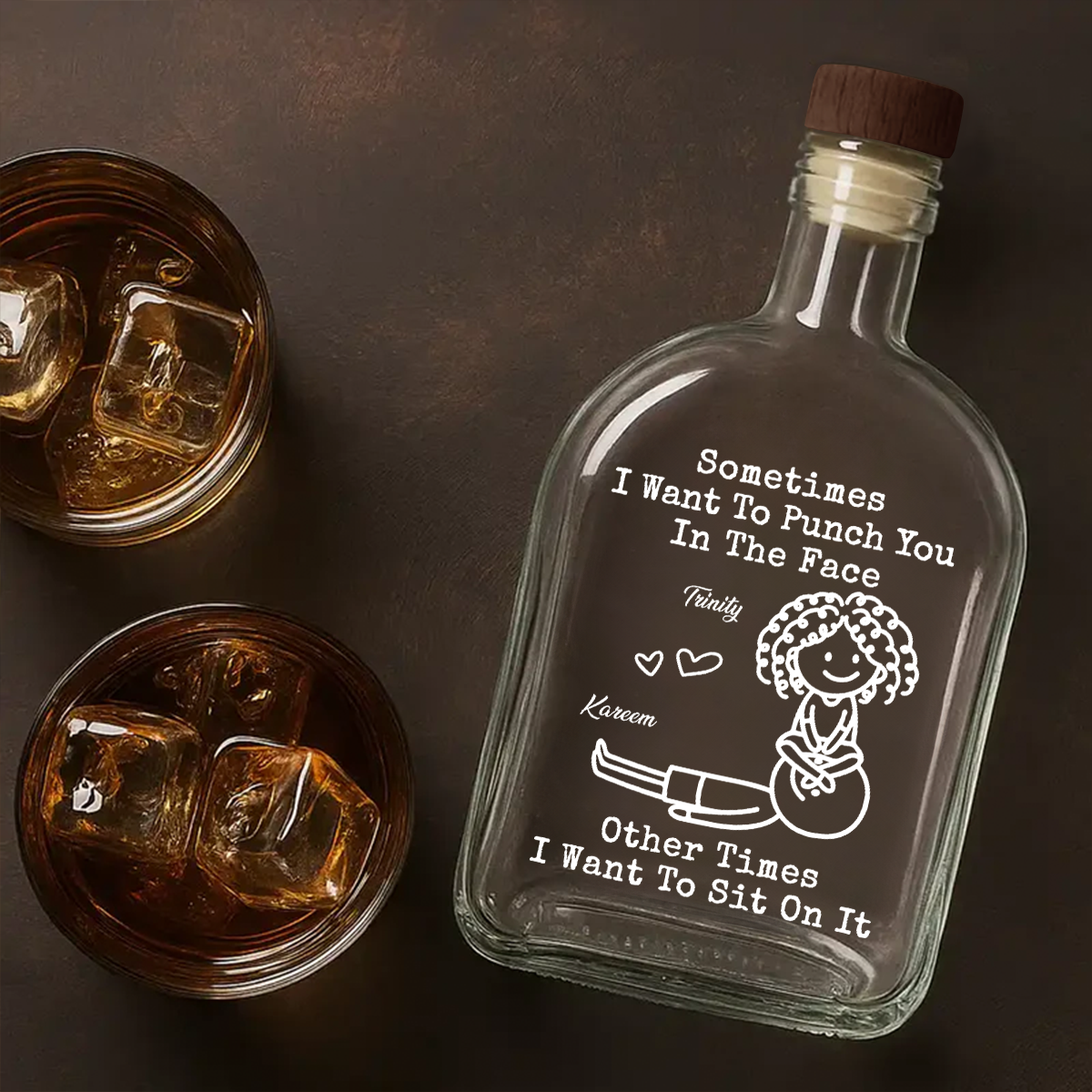 I Want To Sit On It - Personalized Whiskey Bottle