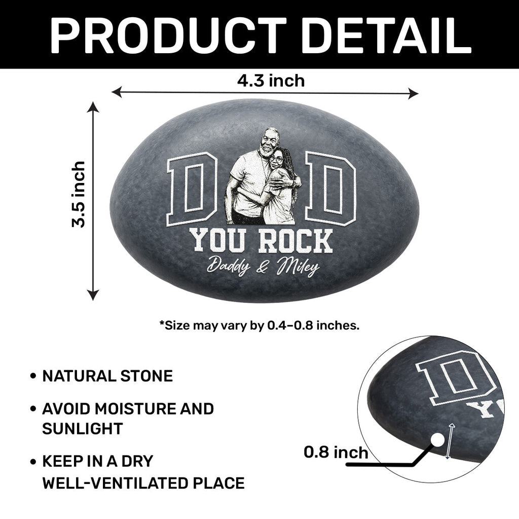 Custom Photo Pencil Sketch You Rock - Personalized Printed Rock