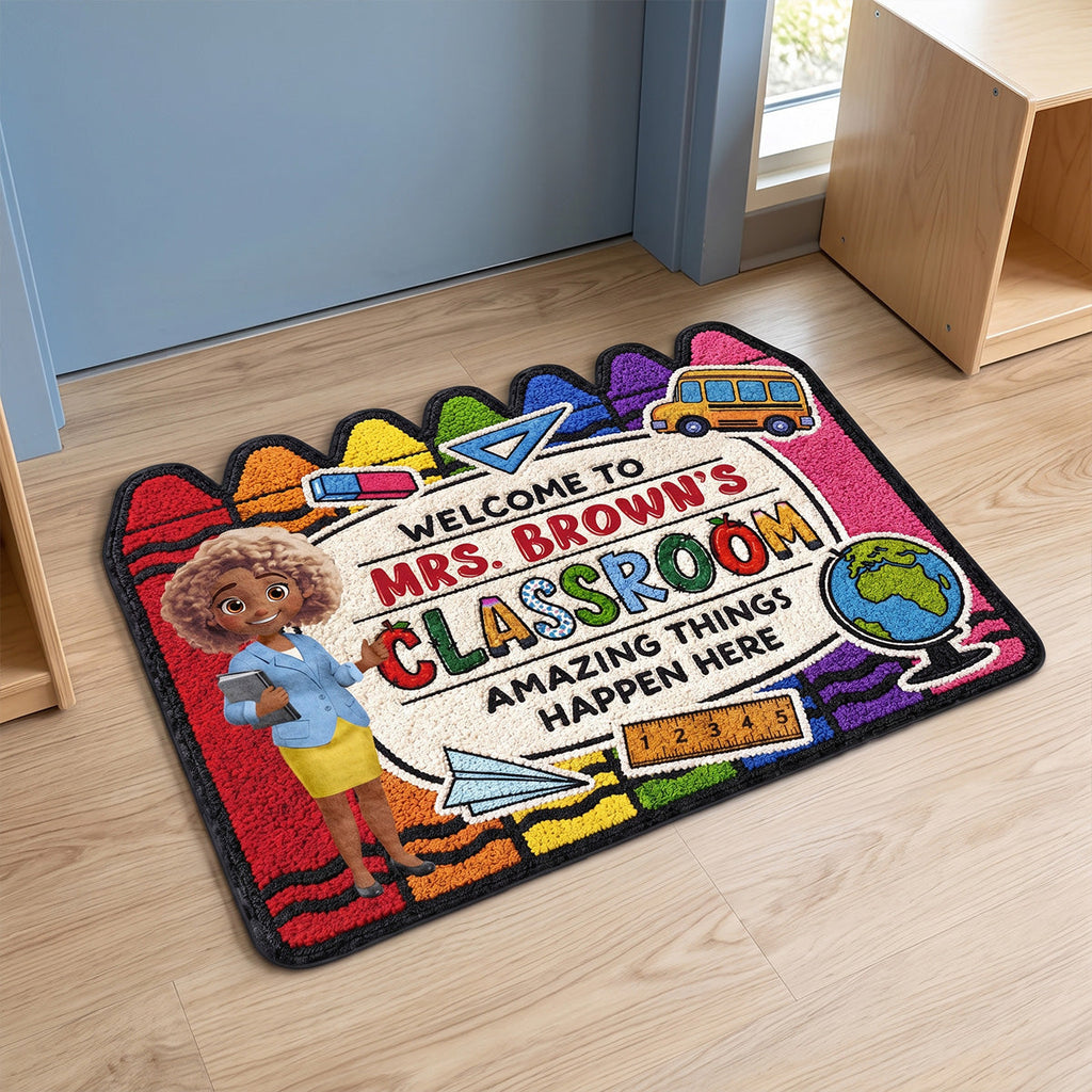 Welcome To My Classroom - Personalized Custom Shape Doormat