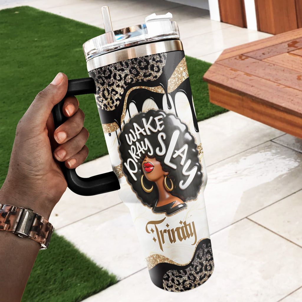 Wake Pray Slay - Personalized Stainless Steel Tumbler