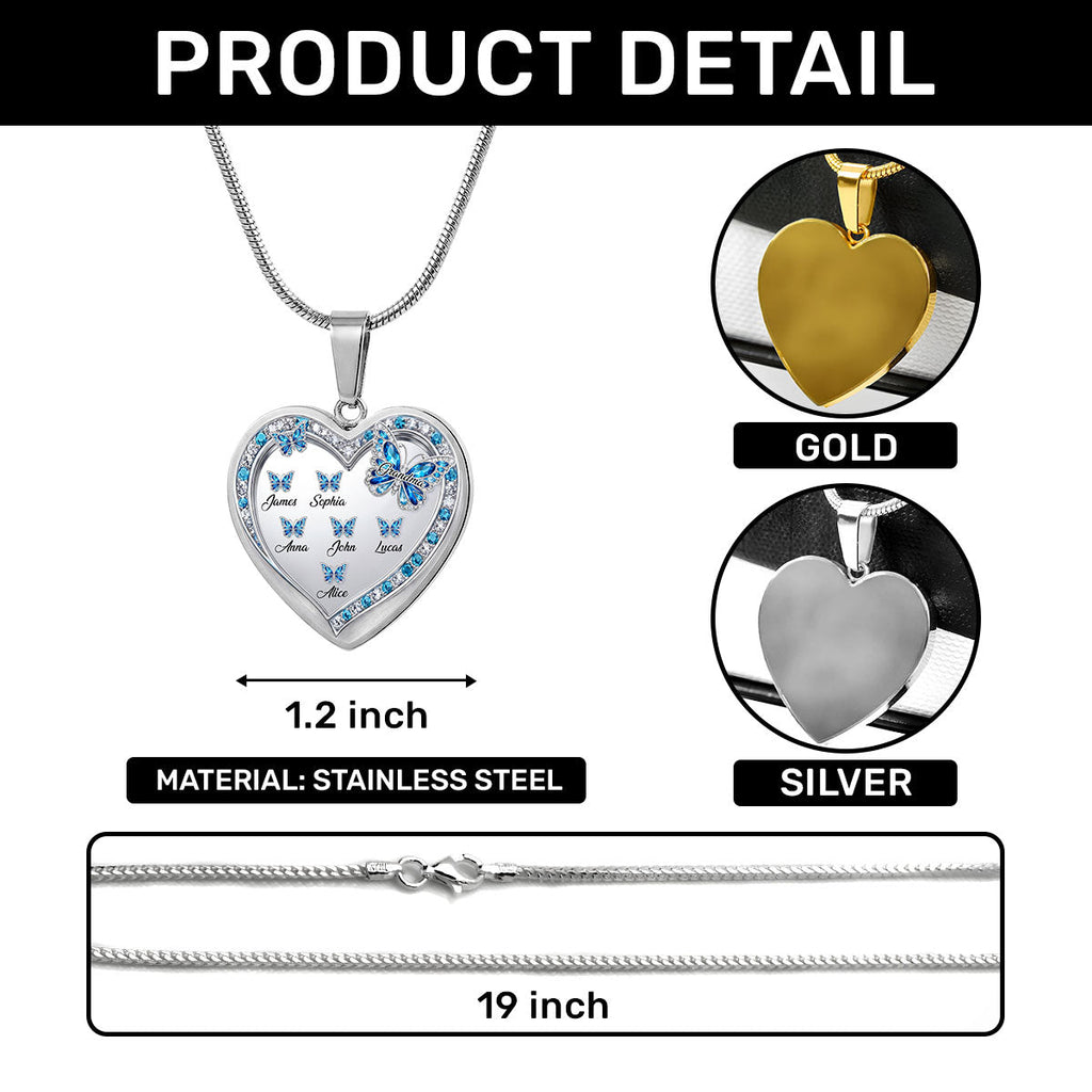 Grandma's Kisses - Personalized Heart Necklace