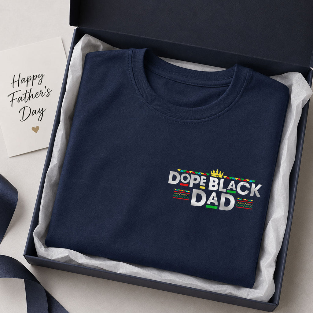 Dope Black Dad - Personalized T-shirt With Front Back Design