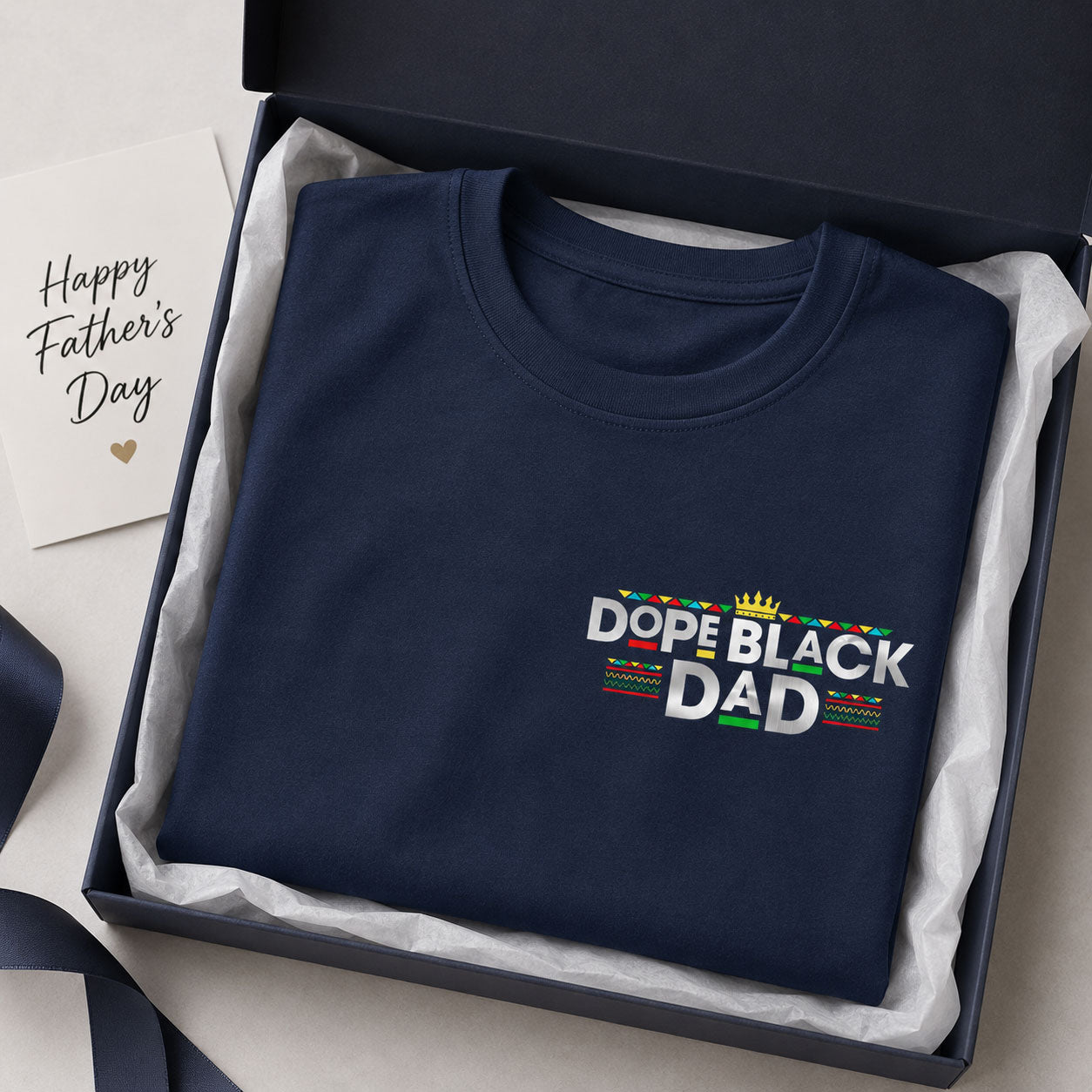 Dope Black Dad - Personalized T-shirt With Front Back Design