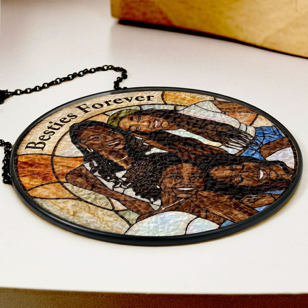Besties Forever - Personalized Stained Glass Window Hanging Suncatcher