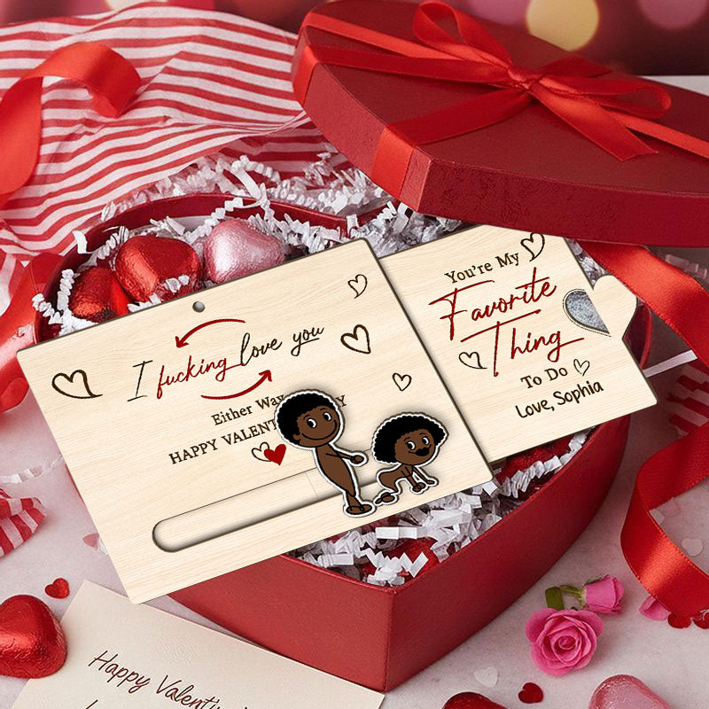 I Fcking Love You Funny Inappropriate Couple - Personalized Wooden Slider Ornament